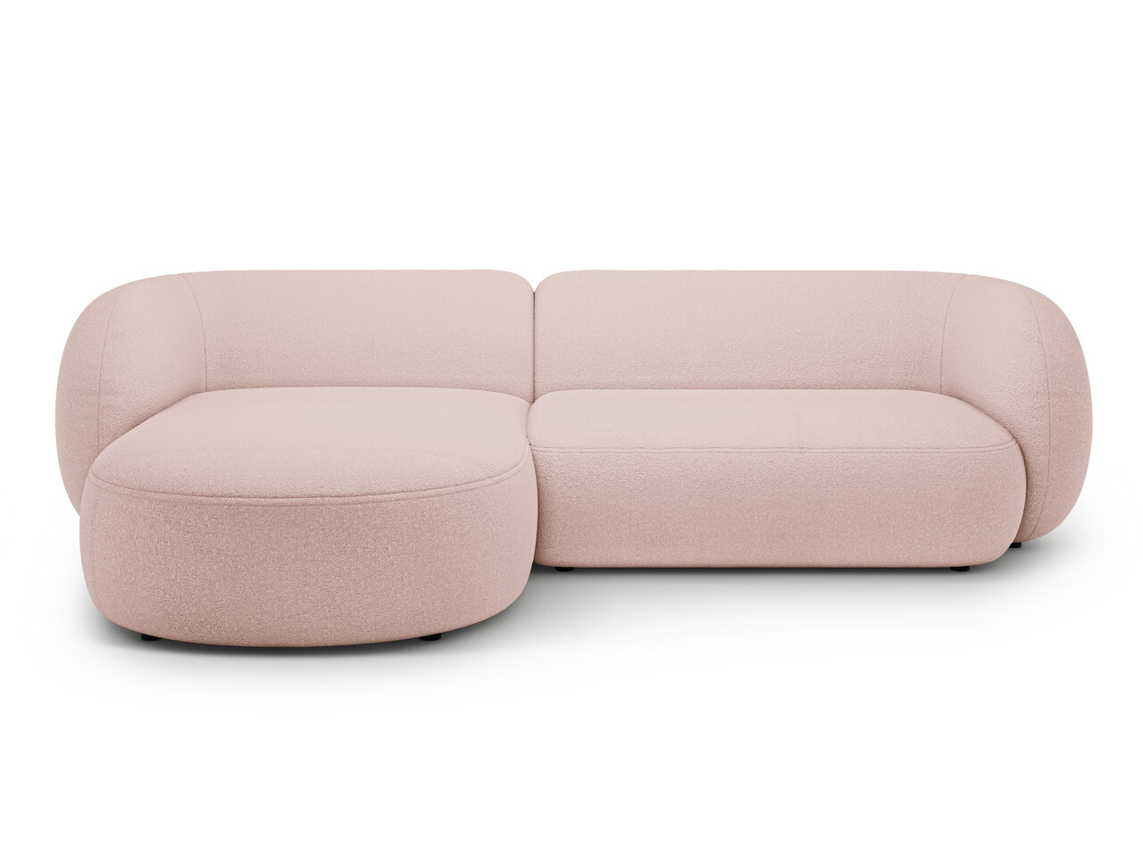 Coltar stanga 3 locuri, Kate, Micadoni Home, 285x176x76 cm, tesatura boucle, roz pudra - imagine 5